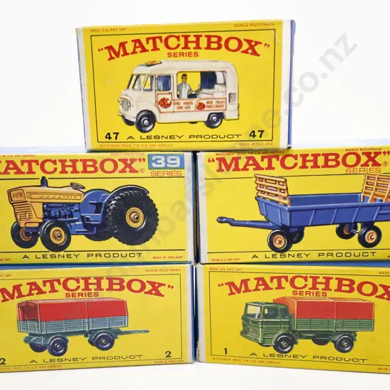Five Boxed Matchbox Early Issue 1-75 Models