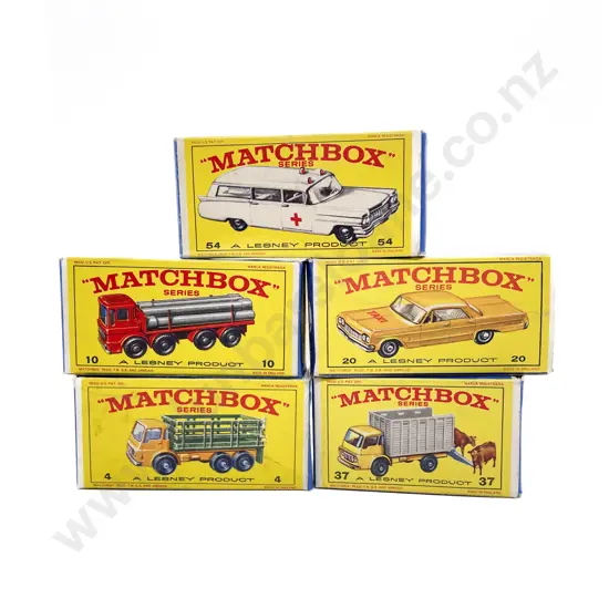 Five Boxed Matchbox Early Issue 1-75 Models