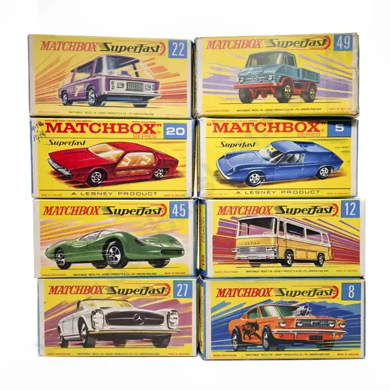 Eight Boxed Matchbox 1-75 Superfast Models