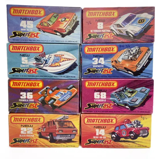 Eight Boxed Matchbox 1-75 Superfast Models