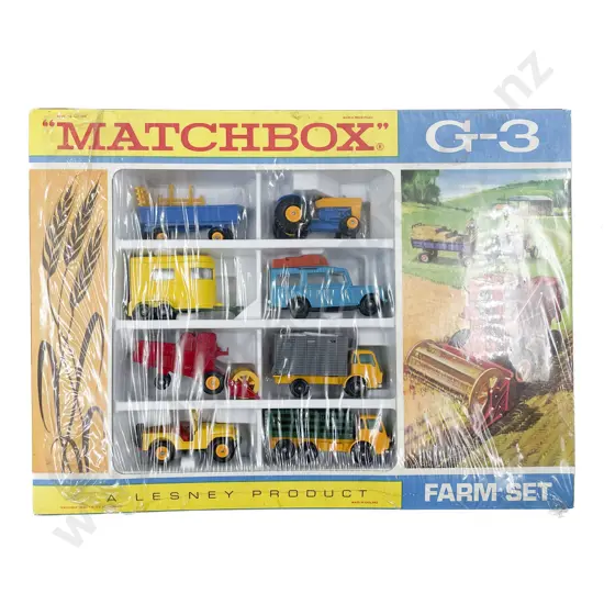 Matchbox C1968 Boxed Gift Set G-3 Farm Set with original shipping sleeve