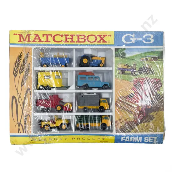 Matchbox C1968 Boxed Gift Set G-3 Farm Set with original shipping sleeve