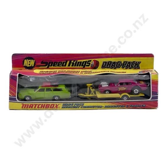 Matchbox Boxed Speed Kings Drag-Pack K-28 Mercury Commuter-Dragster & Trailer