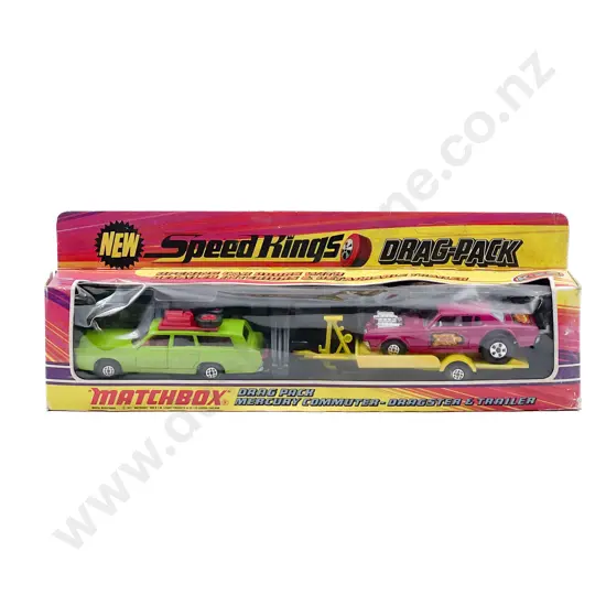 Matchbox Boxed Speed Kings Drag-Pack K-28 Mercury Commuter-Dragster & Trailer