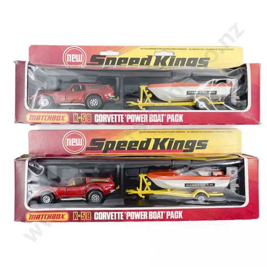 Matchbox Boxed Speed Kings K-58 x2 Corvette 'Power Boat' Pack