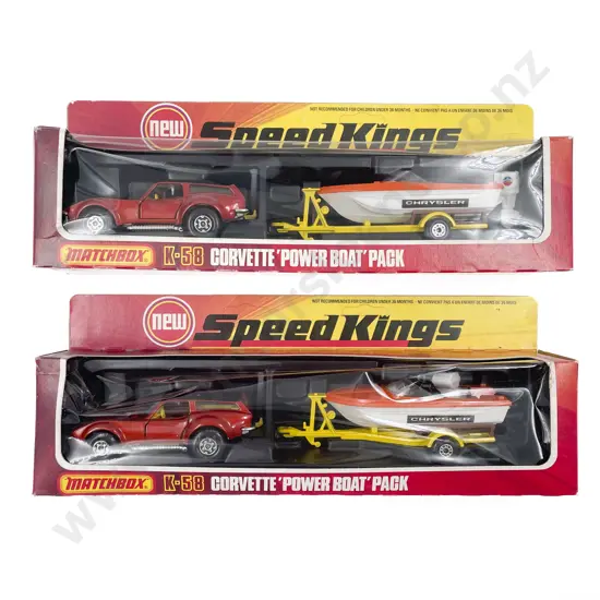 Matchbox Boxed Speed Kings K-58 x2 Corvette 'Power Boat' Pack