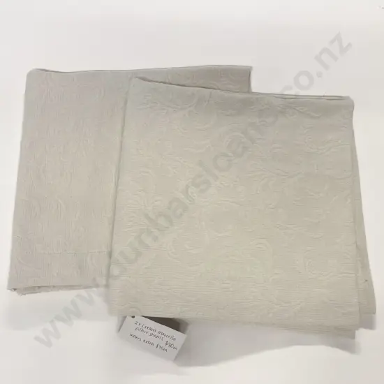 Pair Euro Cushion Covers "Cream Marcella"