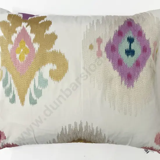 Silk Ikat Embroidered Cushion