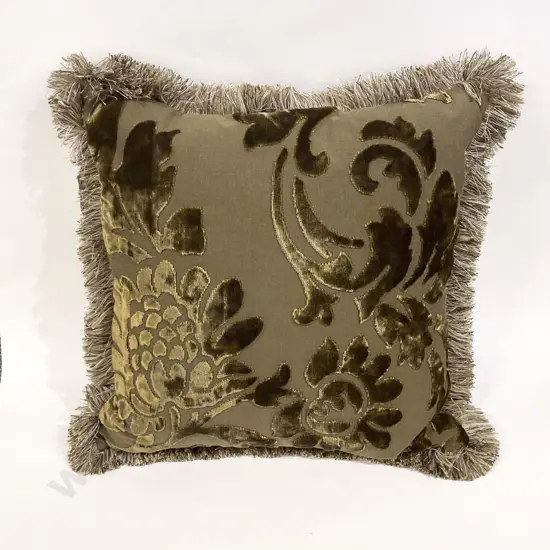 Bronze Floral Velvet Cushion
