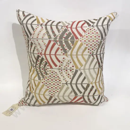 Deco Inspired Linen Embroidered Cushion