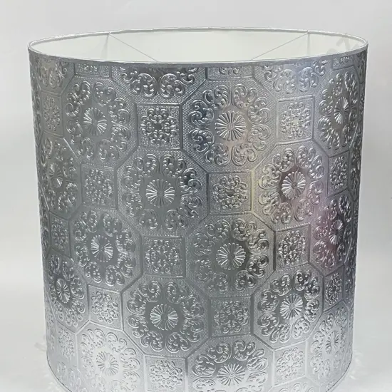 Embossed Silver Lampshade