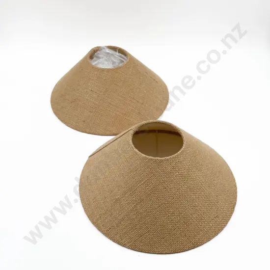 Pair of Hessian Covered Shades