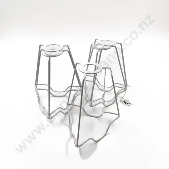 Five White Metal Lamp Shade Frames