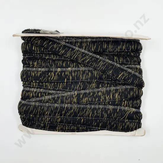 Remainder Length Black & Gold Brushed Cotton Fringing