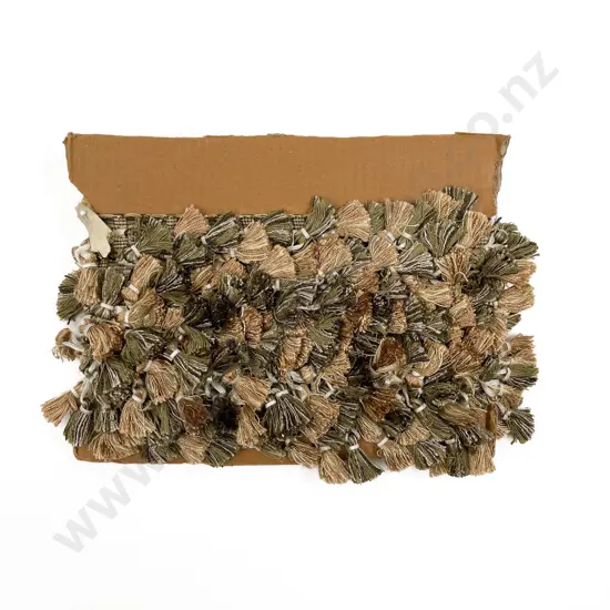 Remainder Length Green Gold Tassled Braid Trim