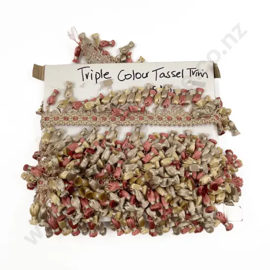 Remainder Length Triple Colour Tassled Braid Trim