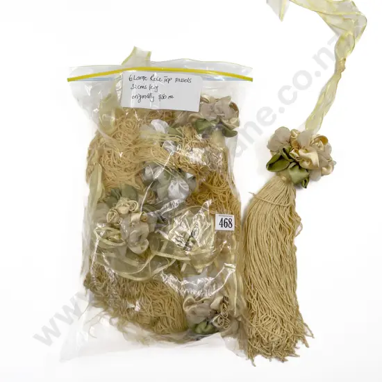 Six Large Rose Top Tassels