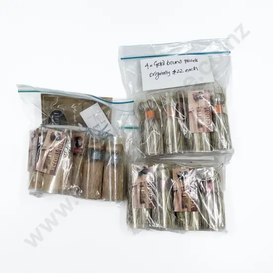 Thirteen Variously Bound Small Palette Tassels