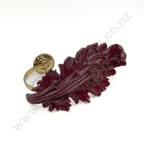 Arcanthus Leaf Resin on Brass Curtain Holdback