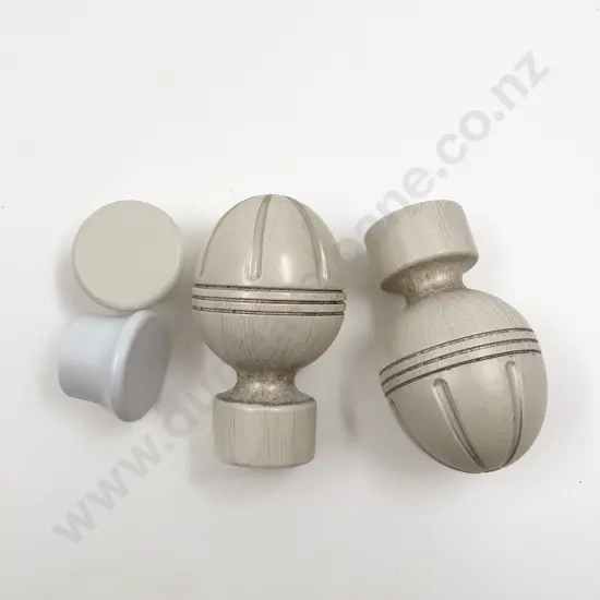 Pair of Metal Rod Finials and Caps
