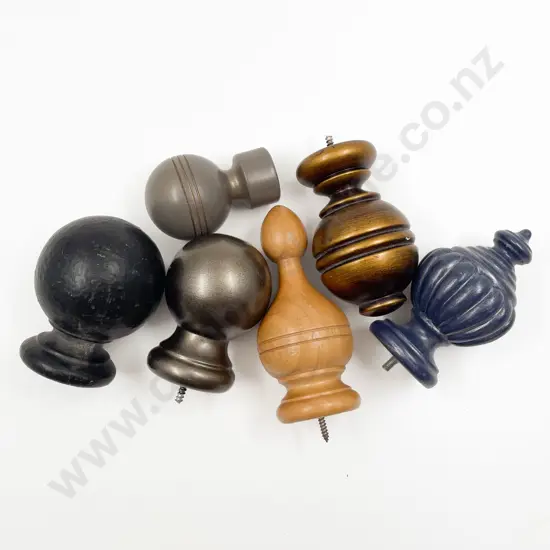 Various Wooden and Metal Rod Finials