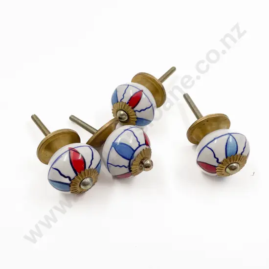 Four Indian Porcelain Door Knobs