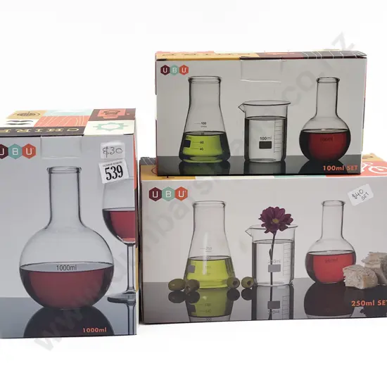 Five Designer Glass Carafes