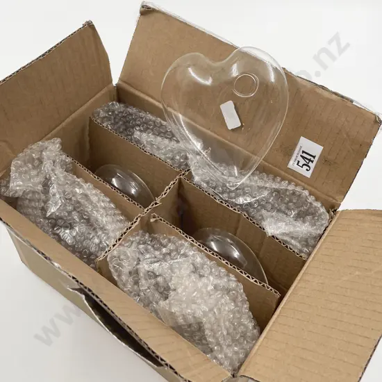 Seven Glass Heart Single Stem Vases