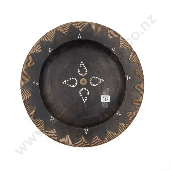 Ethnic Native Timber Rattan MOP Dish