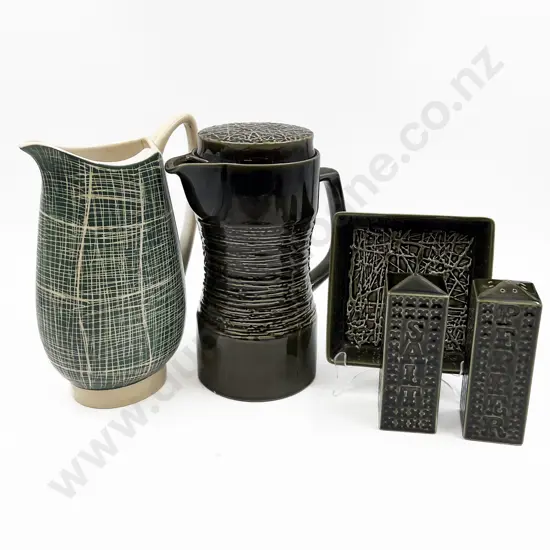 Two Carlton Ware Jugs with Salt and Pepper Shakers