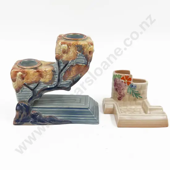 Carlton Ware Moulded Tree Candleholder and Match Stick Stand