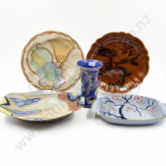 Four Carlton Ware Dishes with Vase