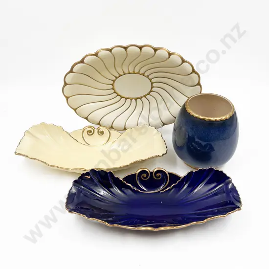 Three Carlton Ware Dishes with Vase