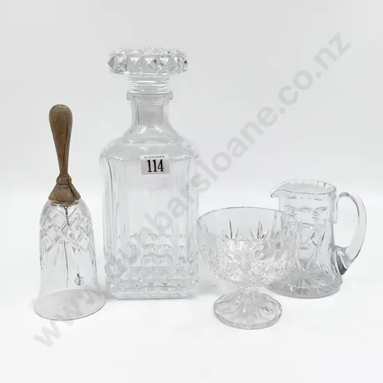 Small Quantity of Crystal and Cut Glass Including Whiskey Decanter