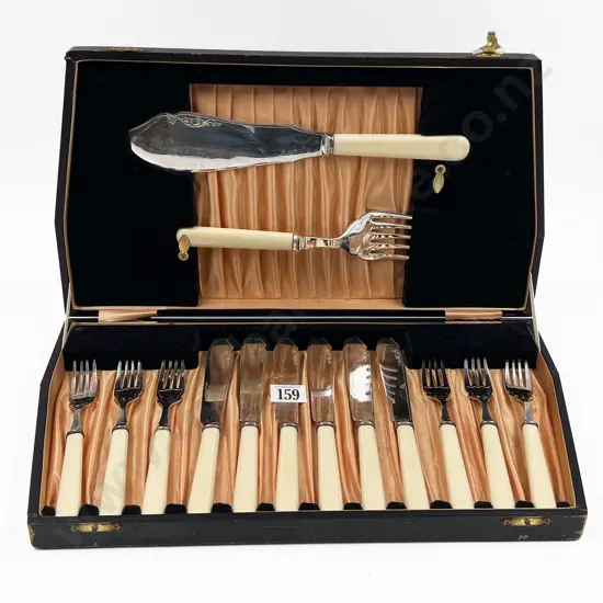 Boxed Bone Handled Fish Service Cutlery Set