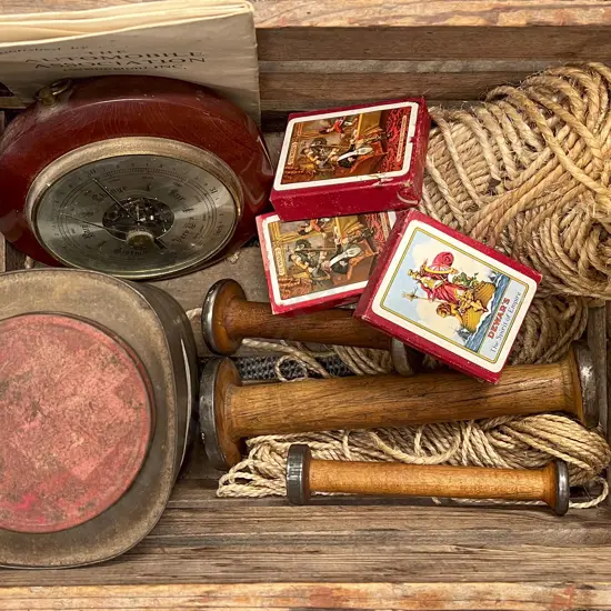 Wooden Crate of Assorted Vintage