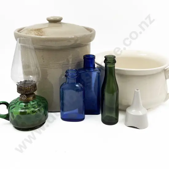 Stoneware Lidded Crock Together with Others
