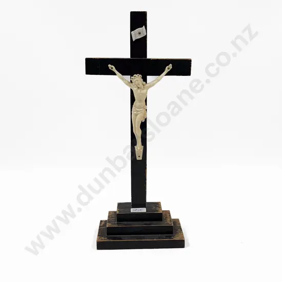 Vintage Crucifix with Resin Figure