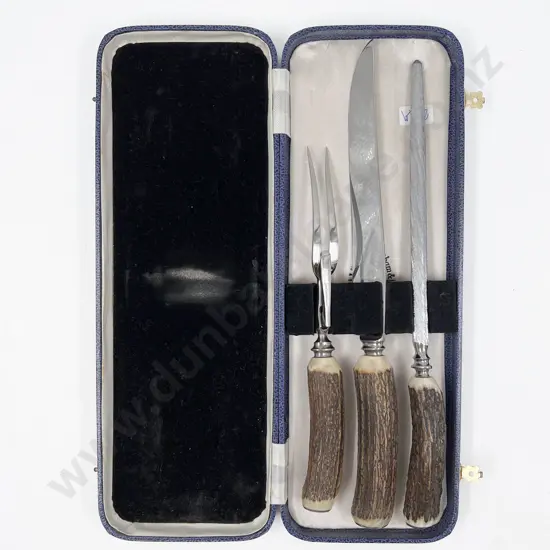Boxed Horn Handled Carving Set