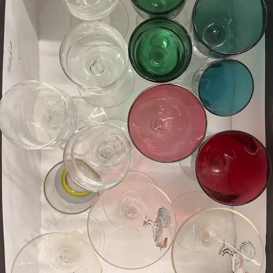 Small Box of Assorted Glassware