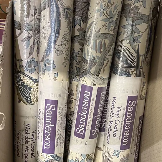 Eight Sanderson Vinyl Coated Washable Wallpaper