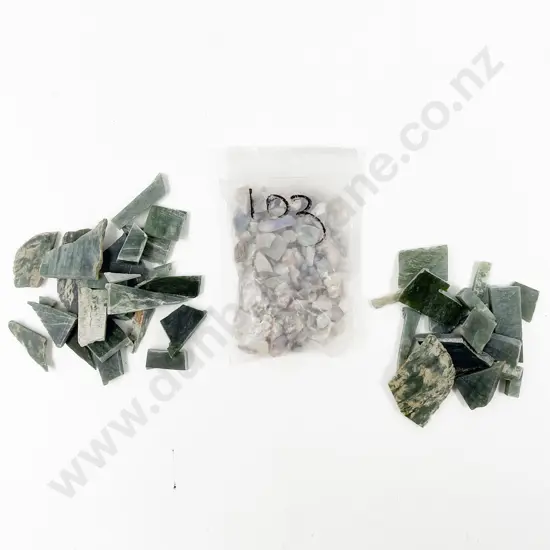 Three Small Bags of Assorted Mineral Samples Including Opal and Greenstone