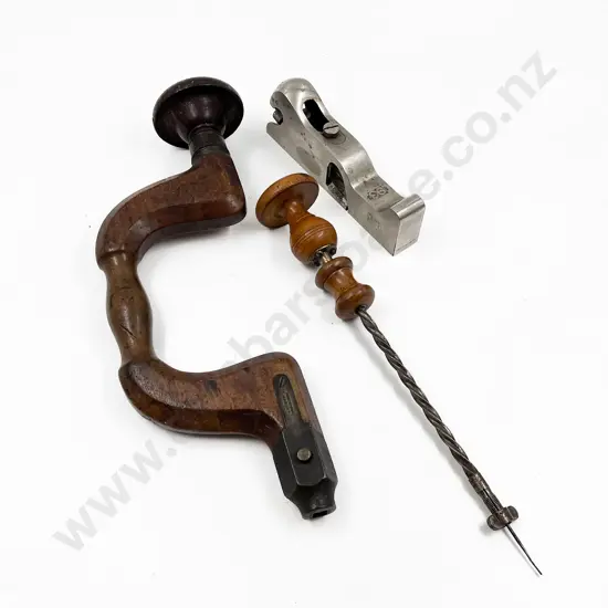Two Vintage Hand Drills with Small Planer