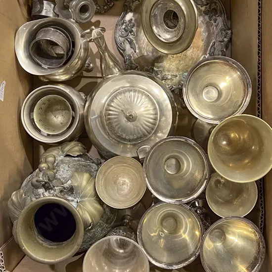Box of Assorted S/P and Metalware