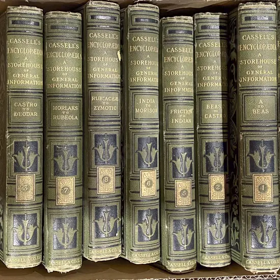 Eight Volumes of Cassell's Encyclopedia "A Storehouse of General Information"