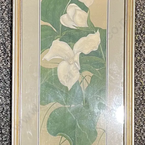 Mitsugi Kikuchi - Great Trillium - W/C on Silk