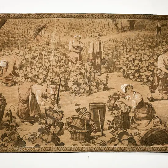 Wall Hanging Tapestry of Grape Picking Scene