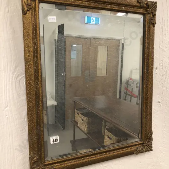 Gilt Framed Bevel Edged Wall Mirror