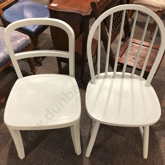 Two Duck Egg Blue Dining Chairs