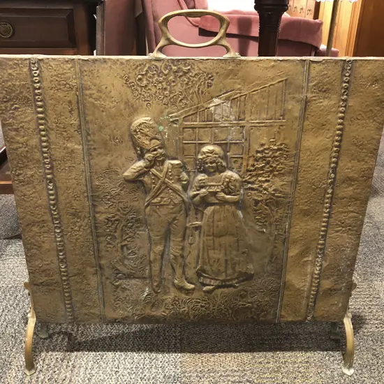 Embossed Brass Firescreen